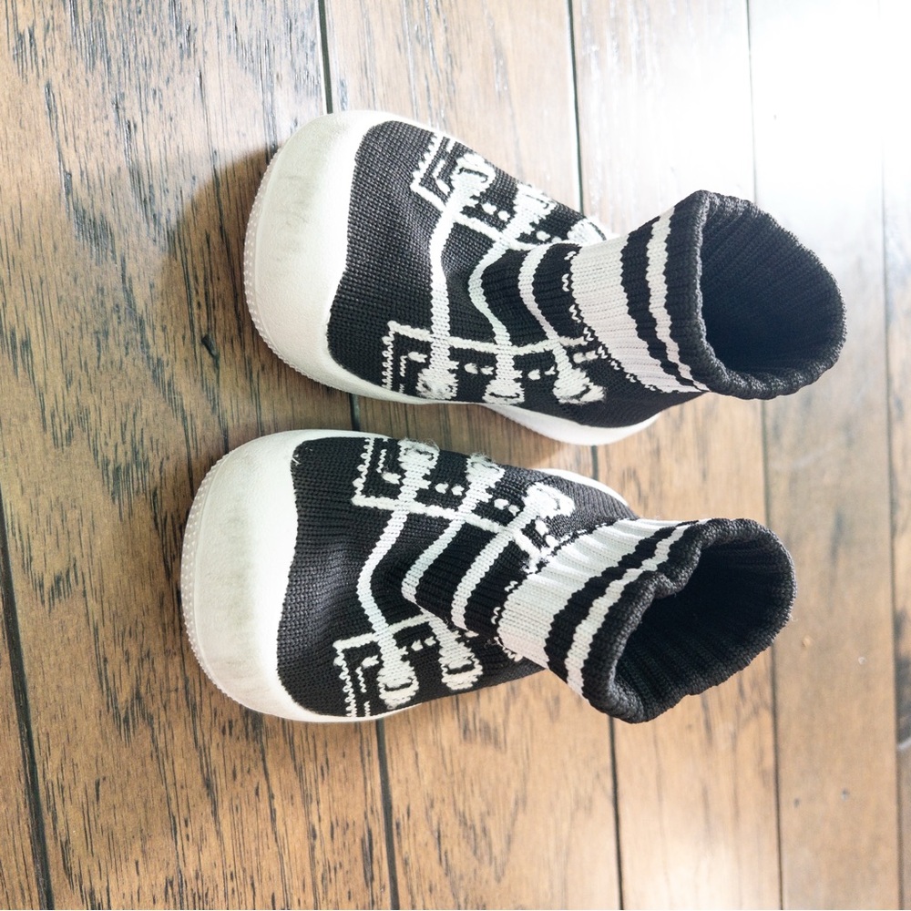 Cozy Black and White Kids Slippers